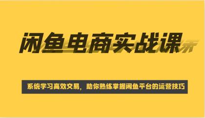 闲鱼电商实战课,系统学习高效交易,助你熟练掌握闲鱼平台的运营技巧-颜夕资源网-第23张图片 闲鱼电商实战课,系统学习高效交易,助你熟练掌握闲鱼平台的运营技巧-颜夕资源网-第23张图片