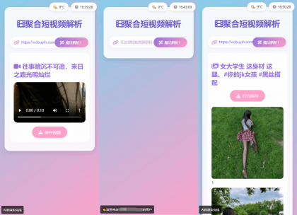 全新二次元聚合短视频解析去水印系统源码 自适应双端-颜夕资源网-第23张图片 全新二次元聚合短视频解析去水印系统源码 自适应双端-颜夕资源网-第23张图片