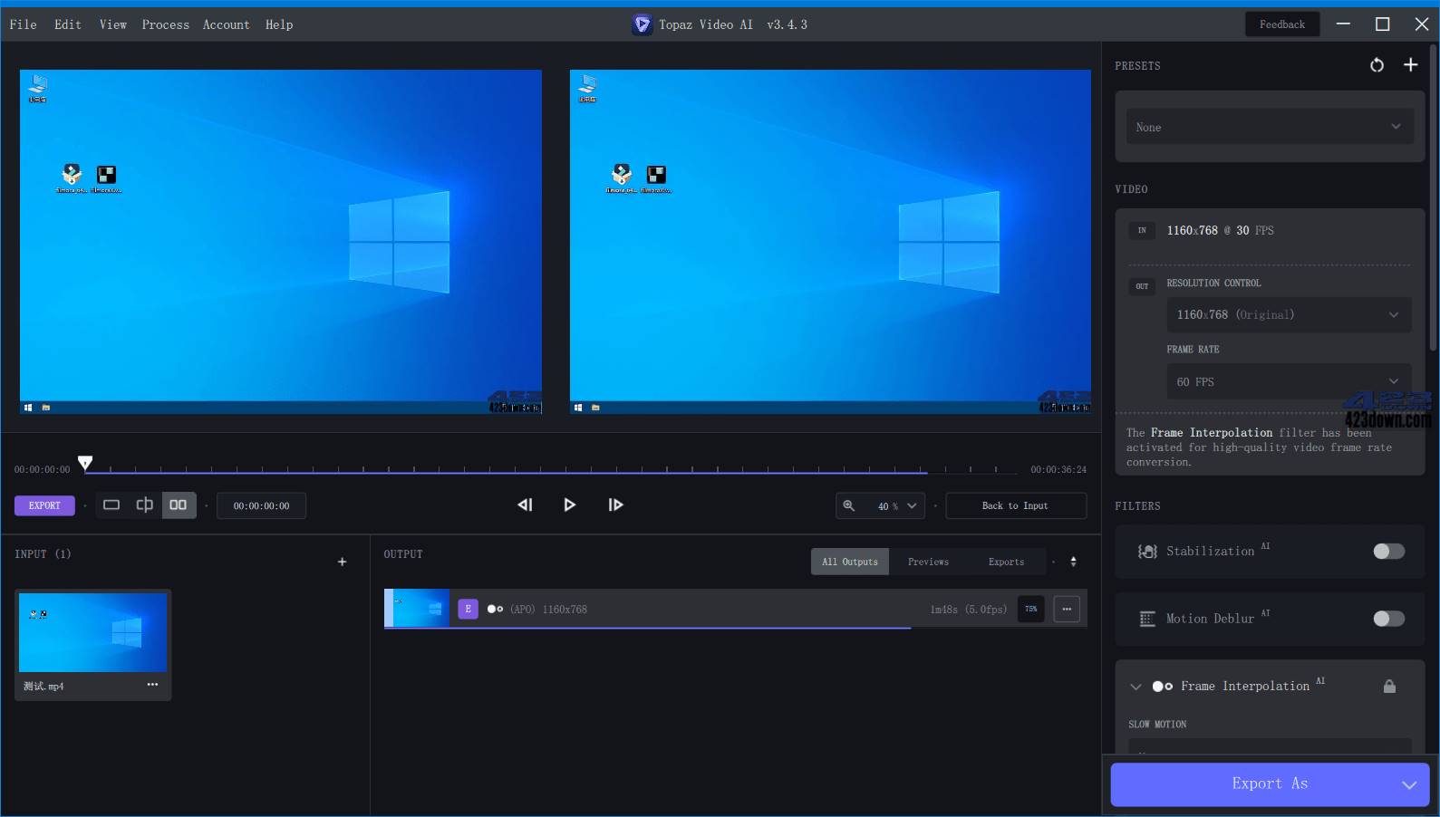 Topaz Video AI(免费视频增强工具) v6.1.0 / 6.2.0 英文便携版-颜夕资源网-第23张图片 Topaz Video AI(免费视频增强工具) v6.1.0 / 6.2.0 英文便携版-颜夕资源网-第23张图片