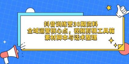 抖音训练营30期资料,全域运营核心点,视频剪辑工具箱 素材脚本与话术整理-颜夕资源网-第23张图片 抖音训练营30期资料,全域运营核心点,视频剪辑工具箱 素材脚本与话术整理-颜夕资源网-第23张图片