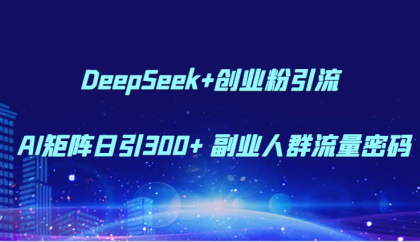 DeepSeek+创业粉引流 AI矩阵日引300+ 副业人群流量密码-颜夕资源网-第23张图片 DeepSeek+创业粉引流 AI矩阵日引300+ 副业人群流量密码-颜夕资源网-第23张图片