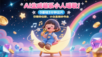 AI生成萌系小人唱歌!0基础3分钟出片,28个作品涨粉9万,日赚四位数,小白直接抄作业-颜夕资源网-第23张图片 AI生成萌系小人唱歌!0基础3分钟出片,28个作品涨粉9万,日赚四位数,小白直接抄作业-颜夕资源网-第23张图片