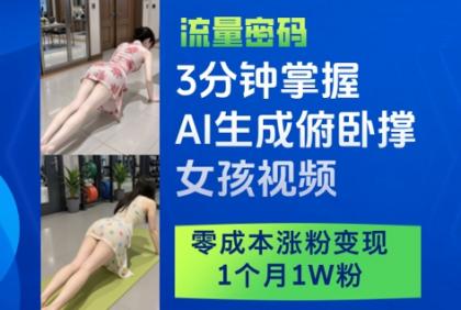 3分钟掌握AI生成俯卧撑女孩视频,零成本涨粉变现,1个月1W粉-颜夕资源网-第23张图片 3分钟掌握AI生成俯卧撑女孩视频,零成本涨粉变现,1个月1W粉-颜夕资源网-第23张图片