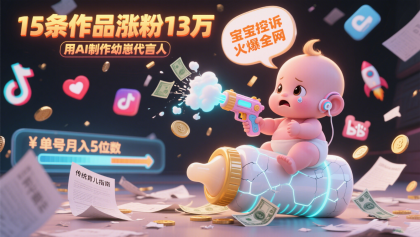 用AI制作幼崽代言人,宝宝的控诉火爆全网,15条作品涨粉13万,单号月入5位数实操教程-颜夕资源网-第23张图片 用AI制作幼崽代言人,宝宝的控诉火爆全网,15条作品涨粉13万,单号月入5位数实操教程-颜夕资源网-第23张图片