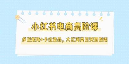 小红书电商高阶课,多店矩阵+卡位选品,大红海类目突围指南(更新5月)-颜夕资源网-第23张图片 小红书电商高阶课,多店矩阵+卡位选品,大红海类目突围指南(更新5月)-颜夕资源网-第23张图片