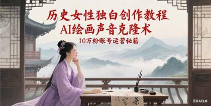 历史女性独白创作教程,AI绘画声音克隆术,10万粉账号运营秘籍-颜夕资源网-第23张图片 历史女性独白创作教程,AI绘画声音克隆术,10万粉账号运营秘籍-颜夕资源网-第23张图片
