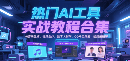 热门AI工具实战教程合集,AI音乐生成、视频创作、数字人制作、CG角色动画、视频编辑等-颜夕资源网-第23张图片 热门AI工具实战教程合集,AI音乐生成、视频创作、数字人制作、CG角色动画、视频编辑等-颜夕资源网-第23张图片