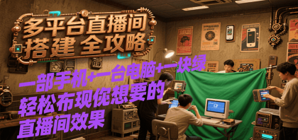 多平台直播间搭建全攻略,一部手机+一台电脑+一块绿布轻松实现你想要的直播间效果-颜夕资源网-第23张图片 多平台直播间搭建全攻略,一部手机+一台电脑+一块绿布轻松实现你想要的直播间效果-颜夕资源网-第23张图片