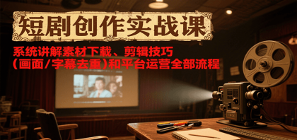 短剧创作实战课,系统讲解素材下载、剪辑技巧(画面/字幕去重)和平台运营全部流程-颜夕资源网-第23张图片 短剧创作实战课,系统讲解素材下载、剪辑技巧(画面/字幕去重)和平台运营全部流程-颜夕资源网-第23张图片