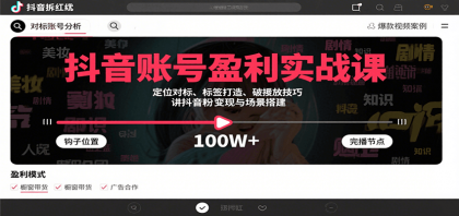 抖音账号盈利实战课,定位对标、标签打造、破播放技巧,讲涨粉变现与场景搭建-颜夕资源网-第23张图片 抖音账号盈利实战课,定位对标、标签打造、破播放技巧,讲涨粉变现与场景搭建-颜夕资源网-第23张图片