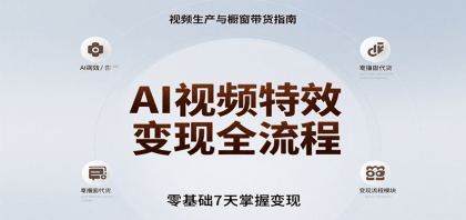 AI视频特效变现全流程,零基础7天掌握视频生产到橱窗带货变现-颜夕资源网-第23张图片 AI视频特效变现全流程,零基础7天掌握视频生产到橱窗带货变现-颜夕资源网-第23张图片
