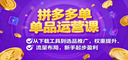 拼多多单品运营课,从下载工具到选品推广,权重提升、流量布局,新手起步盈利-颜夕资源网-第23张图片 拼多多单品运营课,从下载工具到选品推广,权重提升、流量布局,新手起步盈利-颜夕资源网-第23张图片
