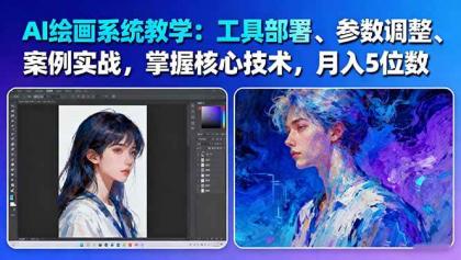 AI绘画系统教学:工具部署+参数调整+案例实战+核心技术,月入5位数-61节课-颜夕资源网-第23张图片 AI绘画系统教学:工具部署+参数调整+案例实战+核心技术,月入5位数-61节课-颜夕资源网-第23张图片