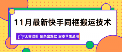 11月最新快手同框搬运技术,无需混剪 条条出爆款 安卓苹果通用-颜夕资源网-第23张图片 11月最新快手同框搬运技术,无需混剪 条条出爆款 安卓苹果通用-颜夕资源网-第23张图片