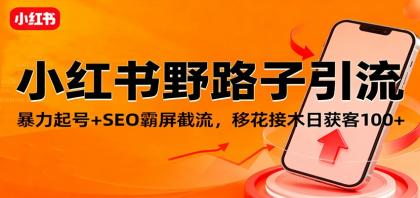 小红书野路子引流,暴力起号+SEO霸屏截流,移花接木日获客100+-颜夕资源网-第23张图片 小红书野路子引流,暴力起号+SEO霸屏截流,移花接木日获客100+-颜夕资源网-第23张图片