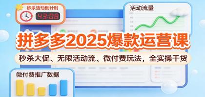 拼多多2025爆款运营课:秒杀大促、无限活动流、微付费玩法,全实操干货-颜夕资源网-第23张图片 拼多多2025爆款运营课:秒杀大促、无限活动流、微付费玩法,全实操干货-颜夕资源网-第23张图片