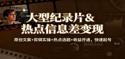大型纪录片&热点信息差变现:原创文案+剪辑实操+热点选题+收益开通,快速起号-颜夕资源网-第23张图片 大型纪录片&热点信息差变现:原创文案+剪辑实操+热点选题+收益开通,快速起号-颜夕资源网-第23张图片