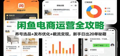 闲鱼电商运营全攻略:养号选品+发布优化+截流变现,新手日出20单秘籍-颜夕资源网-第23张图片 闲鱼电商运营全攻略:养号选品+发布优化+截流变现,新手日出20单秘籍-颜夕资源网-第23张图片