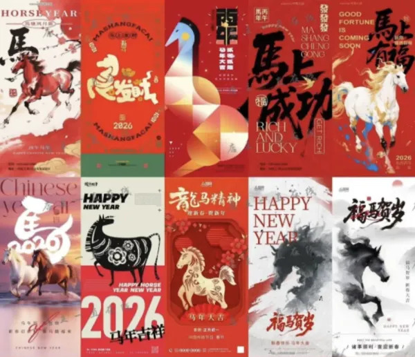 80款2026马年新年海报PSD素材-颜夕资源网-第23张图片 80款2026马年新年海报PSD素材-颜夕资源网-第23张图片
