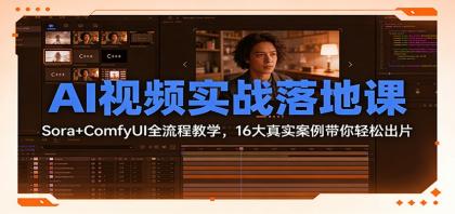AI视频实战落地课:Sora+ComfyUI全流程教学,16大真实案例带你轻松出片-颜夕资源网-第23张图片 AI视频实战落地课:Sora+ComfyUI全流程教学,16大真实案例带你轻松出片-颜夕资源网-第23张图片