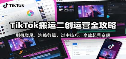 TikTok搬运二创运营全攻略:刷机登录、洗稿剪辑 、过中技巧,高效起号变现-颜夕资源网-第23张图片 TikTok搬运二创运营全攻略:刷机登录、洗稿剪辑 、过中技巧,高效起号变现-颜夕资源网-第23张图片