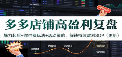 多多店铺高盈利复盘:暴力起店+微付费玩法+活动策略,解锁持续盈利SOP(更新)-颜夕资源网-第23张图片 多多店铺高盈利复盘:暴力起店+微付费玩法+活动策略,解锁持续盈利SOP(更新)-颜夕资源网-第23张图片