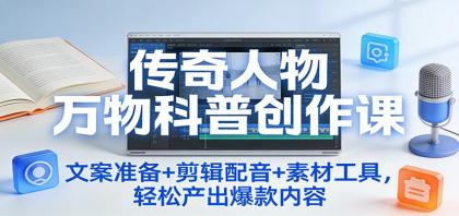 传奇人物万物科普创作课:文案准备+剪辑配音+素材工具,轻松产出爆款内容-颜夕资源网-第23张图片 传奇人物万物科普创作课:文案准备+剪辑配音+素材工具,轻松产出爆款内容-颜夕资源网-第23张图片