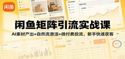 闲鱼矩阵引流实战课：AI素材产出+自然流激活+微付费投流，新手快速获客-颜夕资源网-第23张图片