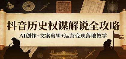 抖音历史权谋解说全攻略:AI创作+文案剪辑+运营变现落地教学-颜夕资源网-第23张图片 抖音历史权谋解说全攻略:AI创作+文案剪辑+运营变现落地教学-颜夕资源网-第23张图片
