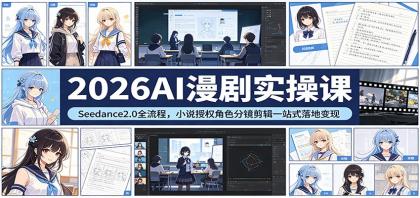 2026AI漫剧实操课:Seedance2.0全流程,小说授权角色分镜剪辑一站式落地变现-颜夕资源网-第23张图片 2026AI漫剧实操课:Seedance2.0全流程,小说授权角色分镜剪辑一站式落地变现-颜夕资源网-第23张图片