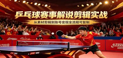 乒乓球赛事解说剪辑实战,从素材剪辑到账号变现全流程可复制-颜夕资源网-第23张图片 乒乓球赛事解说剪辑实战,从素材剪辑到账号变现全流程可复制-颜夕资源网-第23张图片