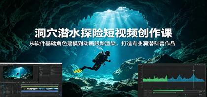 洞穴潜水探险短视频创作课:从软件基础角色建模到动画跟踪渲染,打造专业洞潜科普作品-颜夕资源网-第23张图片 洞穴潜水探险短视频创作课:从软件基础角色建模到动画跟踪渲染,打造专业洞潜科普作品-颜夕资源网-第23张图片