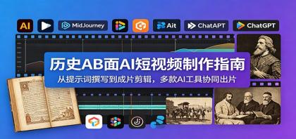 历史AB面AI短视频制作指南:从提示词撰写到成片剪辑,多款AI工具协同出片-颜夕资源网-第23张图片 历史AB面AI短视频制作指南:从提示词撰写到成片剪辑,多款AI工具协同出片-颜夕资源网-第23张图片