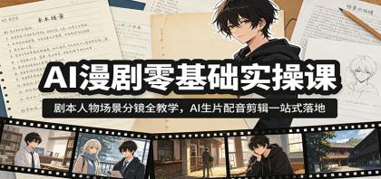 AI漫剧零基础实操课:剧本人物场景分镜全教学,AI生片配音剪辑一站式落地-颜夕资源网-第23张图片 AI漫剧零基础实操课:剧本人物场景分镜全教学,AI生片配音剪辑一站式落地-颜夕资源网-第23张图片