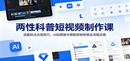 两性科普短视频制作课:选题标注合规技巧,AI绘图指令搭配剪映剪辑全流程实操-颜夕资源网-第23张图片 两性科普短视频制作课:选题标注合规技巧,AI绘图指令搭配剪映剪辑全流程实操-颜夕资源网-第23张图片