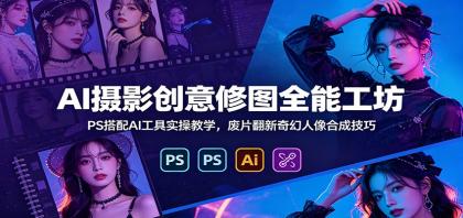 AI摄影创意修图全能工坊:PS搭配AI工具实操教学,废片翻新奇幻人像合成技巧-颜夕资源网-第23张图片 AI摄影创意修图全能工坊:PS搭配AI工具实操教学,废片翻新奇幻人像合成技巧-颜夕资源网-第23张图片