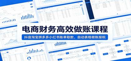 电商财务高效做账课程:抖音淘宝拼多多小红书账单取数,自动表格做账报税-颜夕资源网-第23张图片 电商财务高效做账课程:抖音淘宝拼多多小红书账单取数,自动表格做账报税-颜夕资源网-第23张图片
