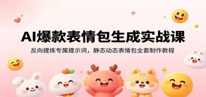 AI爆款表情包生成实战课:反向提炼专属提示词,静态动态表情包全套制作教程-颜夕资源网-第23张图片 AI爆款表情包生成实战课:反向提炼专属提示词,静态动态表情包全套制作教程-颜夕资源网-第23张图片