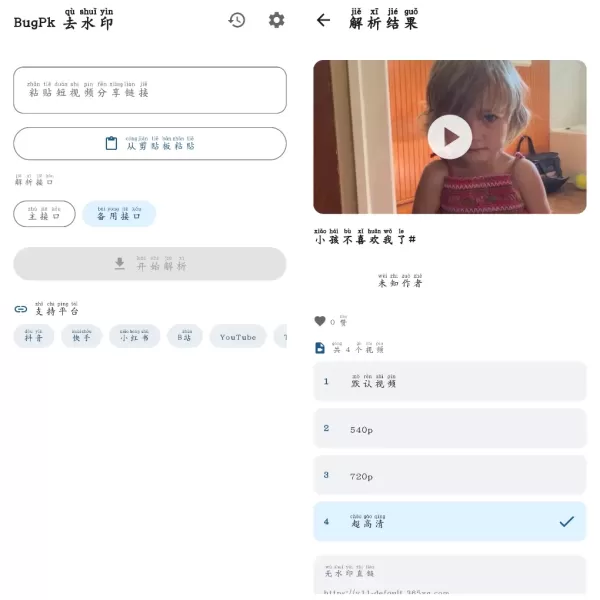BugPk去水印v1.0.0 抖音多平台去水印-颜夕资源网-第23张图片 BugPk去水印v1.0.0 抖音多平台去水印-颜夕资源网-第23张图片