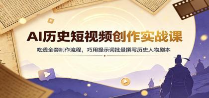 AI历史短视频创作实战课:吃透全套制作流程,巧用提示词批量撰写历史人物剧本-颜夕资源网-第23张图片 AI历史短视频创作实战课:吃透全套制作流程,巧用提示词批量撰写历史人物剧本-颜夕资源网-第23张图片