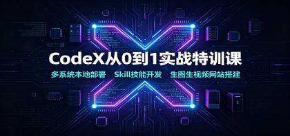 CodeX从0到1实战特训课:多系统本地部署,Skill技能开发,生图生视频网站搭建-颜夕资源网-第23张图片 CodeX从0到1实战特训课:多系统本地部署,Skill技能开发,生图生视频网站搭建-颜夕资源网-第23张图片