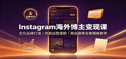 Instagram海外博主变现课:定位品牌打造,内容运营涨粉,商业接单全套模板教学-颜夕资源网-第23张图片 Instagram海外博主变现课:定位品牌打造,内容运营涨粉,商业接单全套模板教学-颜夕资源网-第23张图片