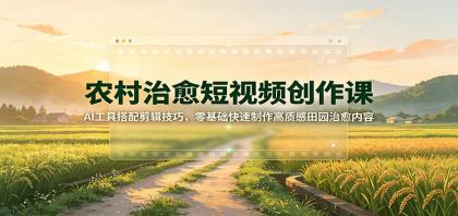 农村治愈短视频创作课:AI工具搭配剪辑技巧,零基础快速制作高质感田园治愈内容-颜夕资源网-第23张图片 农村治愈短视频创作课:AI工具搭配剪辑技巧,零基础快速制作高质感田园治愈内容-颜夕资源网-第23张图片