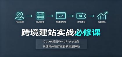 跨境建站实战必修课:Codex搭建WordPress站点,关键词外链打造谷歌流量阵地-颜夕资源网-第23张图片 跨境建站实战必修课:Codex搭建WordPress站点,关键词外链打造谷歌流量阵地-颜夕资源网-第23张图片