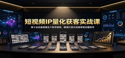 短视频IP量化获客实战课:用十台设备搭建五十账号矩阵,精准打造引流接单型流量账号-颜夕资源网-第23张图片 短视频IP量化获客实战课:用十台设备搭建五十账号矩阵,精准打造引流接单型流量账号-颜夕资源网-第23张图片