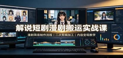 解说短剧漫剧搬运实战课：漫剧简易制作流程，二次剪辑加工，内容变现教学-颜夕资源网-第23张图片