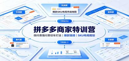 拼多多商家特训营:微付费强付费切车打法,爆款链接,SKU布局规划-颜夕资源网-第23张图片 拼多多商家特训营:微付费强付费切车打法,爆款链接,SKU布局规划-颜夕资源网-第23张图片