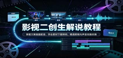 影视二创解说教程:掌握文案画面配音,学会素材下载转码,精通剪辑与声音克隆实操-颜夕资源网-第23张图片 影视二创解说教程:掌握文案画面配音,学会素材下载转码,精通剪辑与声音克隆实操-颜夕资源网-第23张图片