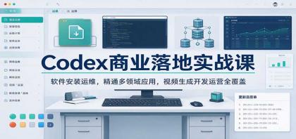 Codex商业落地实战课：软件安装运维，精通多领域应用，视频生成开发运营全覆盖